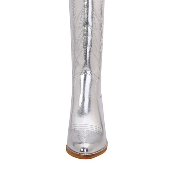 Melody Metallic Knee High Western Cowboy Boots - Picture 5 of 8